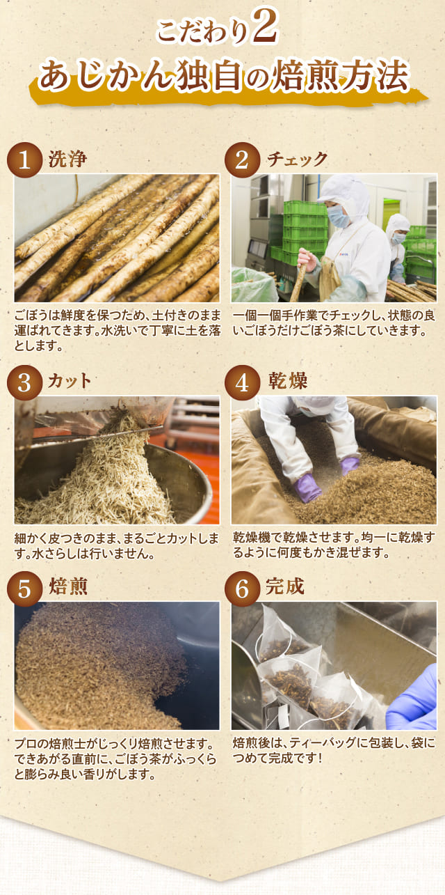 あじかん焙煎ごぼう茶 | ごぼう茶のあじかん