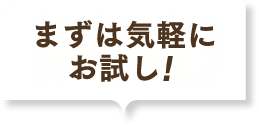 まずは気軽にお試し！
