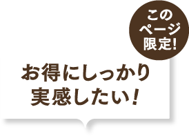 お得にしっかり実感したい！