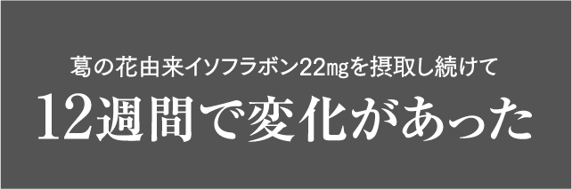 葛の花由来イソフラボン22㎎を摂取し続けて12週間で変化があった